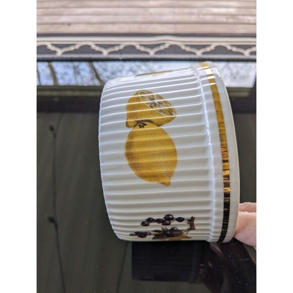 Vtg Royal Worcester Evesham 6" Gold Souffle Casserole Dish Shape 46 #2 Lemon - Picture 4 of 13